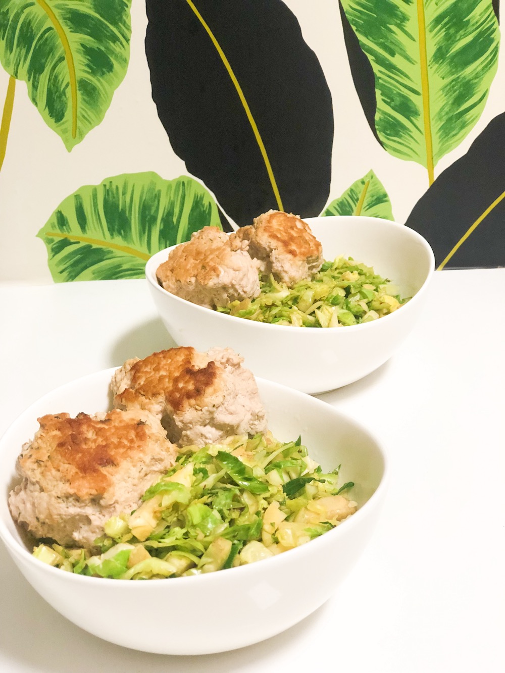 Turkey Meatballs and Brussels Sprouts Rice 